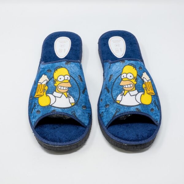 Zapatillas de casa Hombre Verano- Azul Marino con Bordado de Simpsons