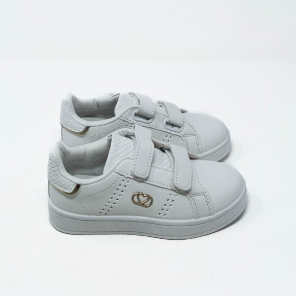 Zapatillas Deportivas de Niña Ultraligeras- Blanco con Doble Velcro
