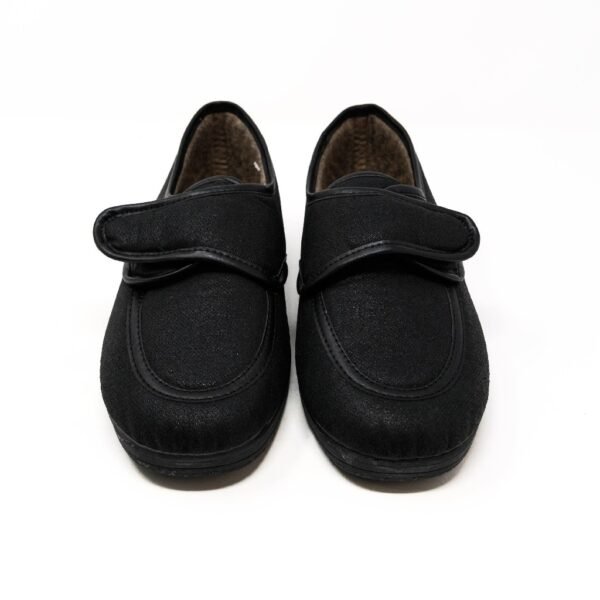 Zapatillas Casa Hombre Invierno Cerradas- Negro con Velcro
