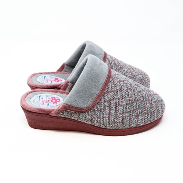 Natalia Gil- Zapatillas de Casa Mujer Invierno Abiertas- Gris con Deta