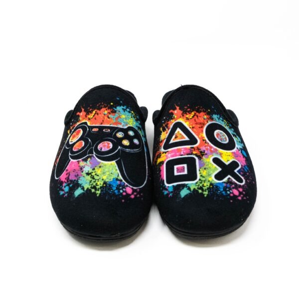 Alcalde- Zapatillas de Casa Niño Invierno Abiertas- Negro con Bordado