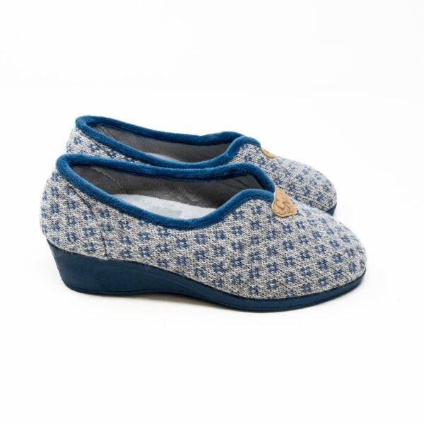 Natalia Gil- Zapatillas de Casa Mujer Invierno Cerradas- Gris con Deta