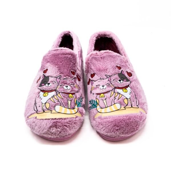 Alcalde- Zapatillas de Casa Mujer Invierno Cerradas- Rosa con Bordado