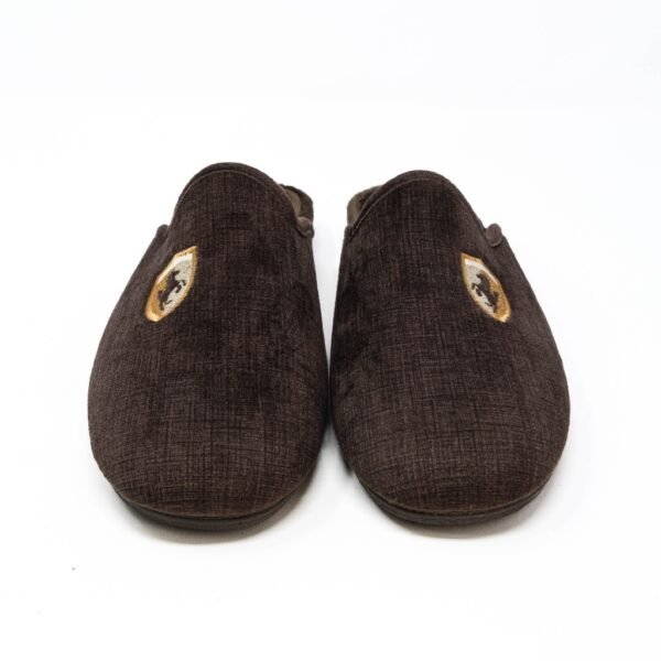 Alcalde- Zapatillas de Casa Hombre Invierno Abiertas- Marrón con Borda
