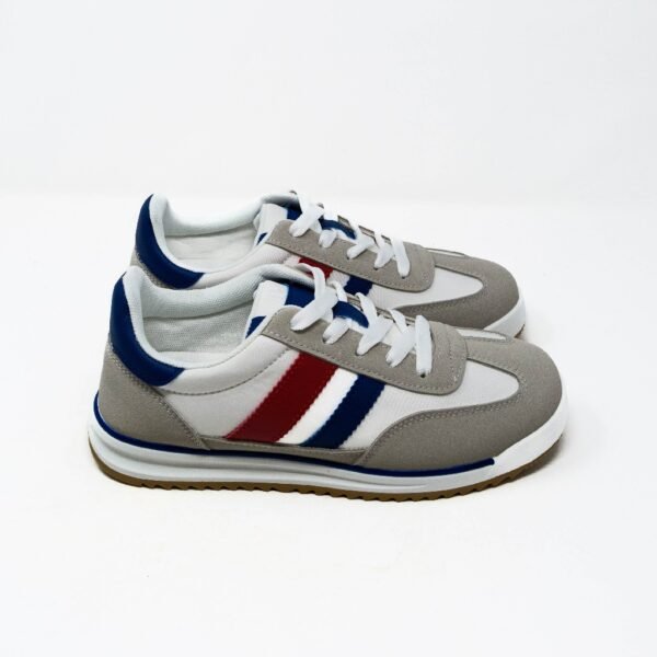 Zapatillas Deportivas de Hombre- Blanco con Detalles en Gris, Rojo y A